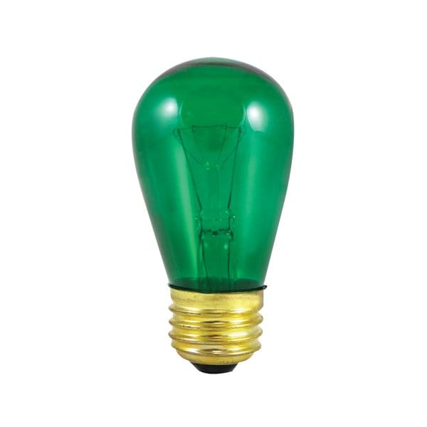 Bulbrite 11-Watt S14 Transparent Green Dimmable Incandescent Light Bulb, 25PK 861209 - main
